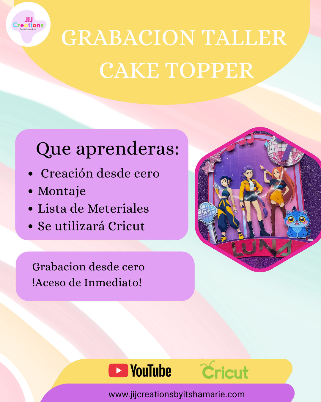 GRABACION TALLER CAKE TOPPER CON CRICUT