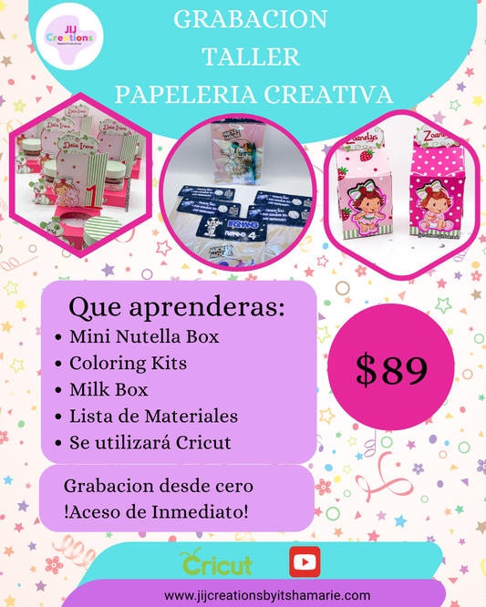 GRABACION TALLER DE PAPELERIA CREATIVA CON CRICUT