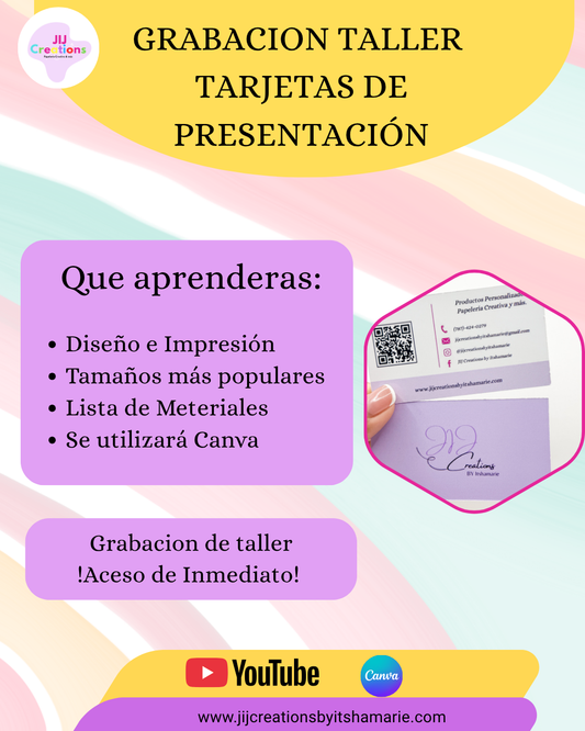 GRABACION TALLER TARJETAS DE PRESENTACIÓN