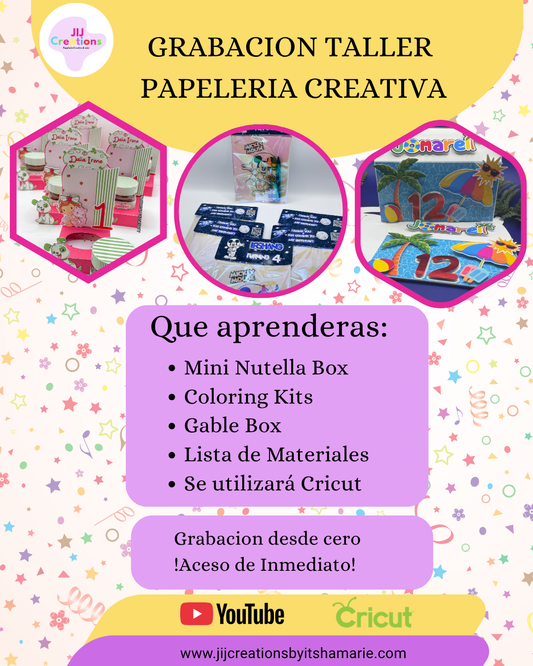 GRABACION TALLER PAPELERÍA CRICUT GABLE box