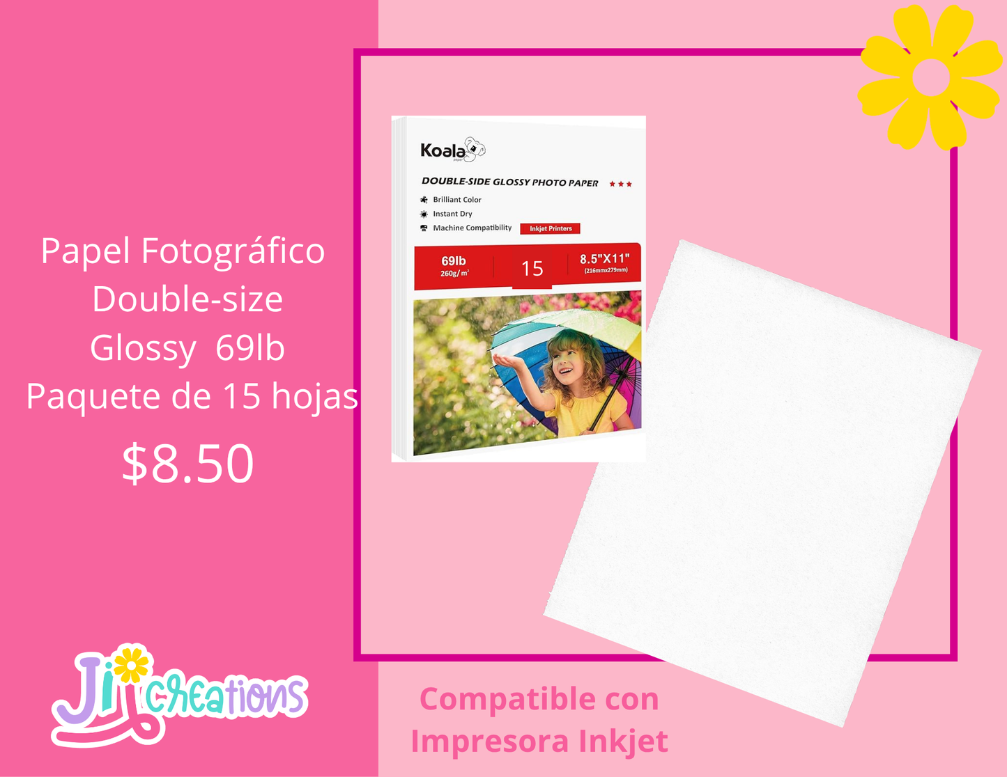 Papel fotográfico 69lb Double Size