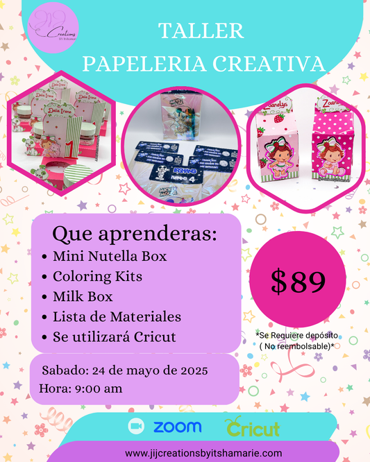 TALLER DE PAPELERIA CREATIVA CON CRICUT