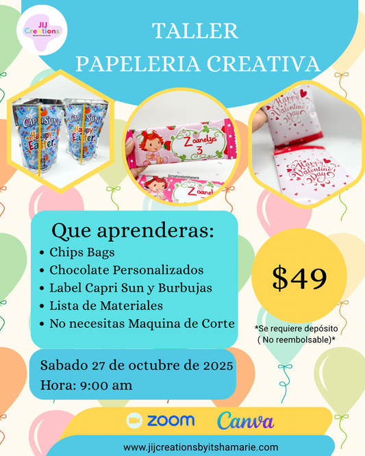 TALLER DE PAPELERIA CREATIVA