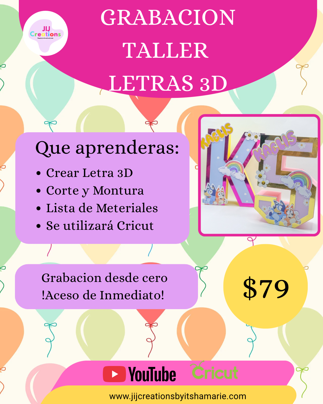 Grabación Taller Letras 3D – JIJ Creations