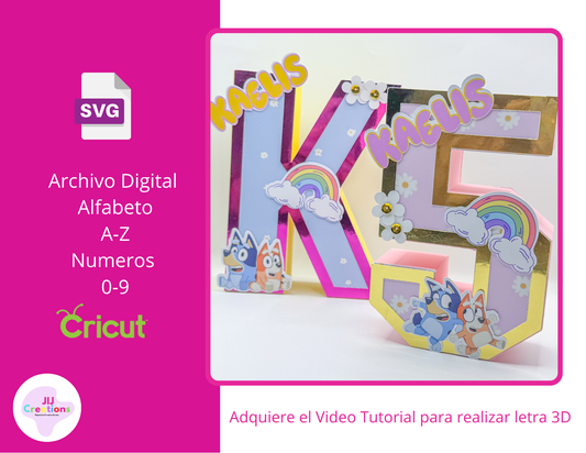 Plantillas Letras A-Z y Numero 0-9 3D SVG