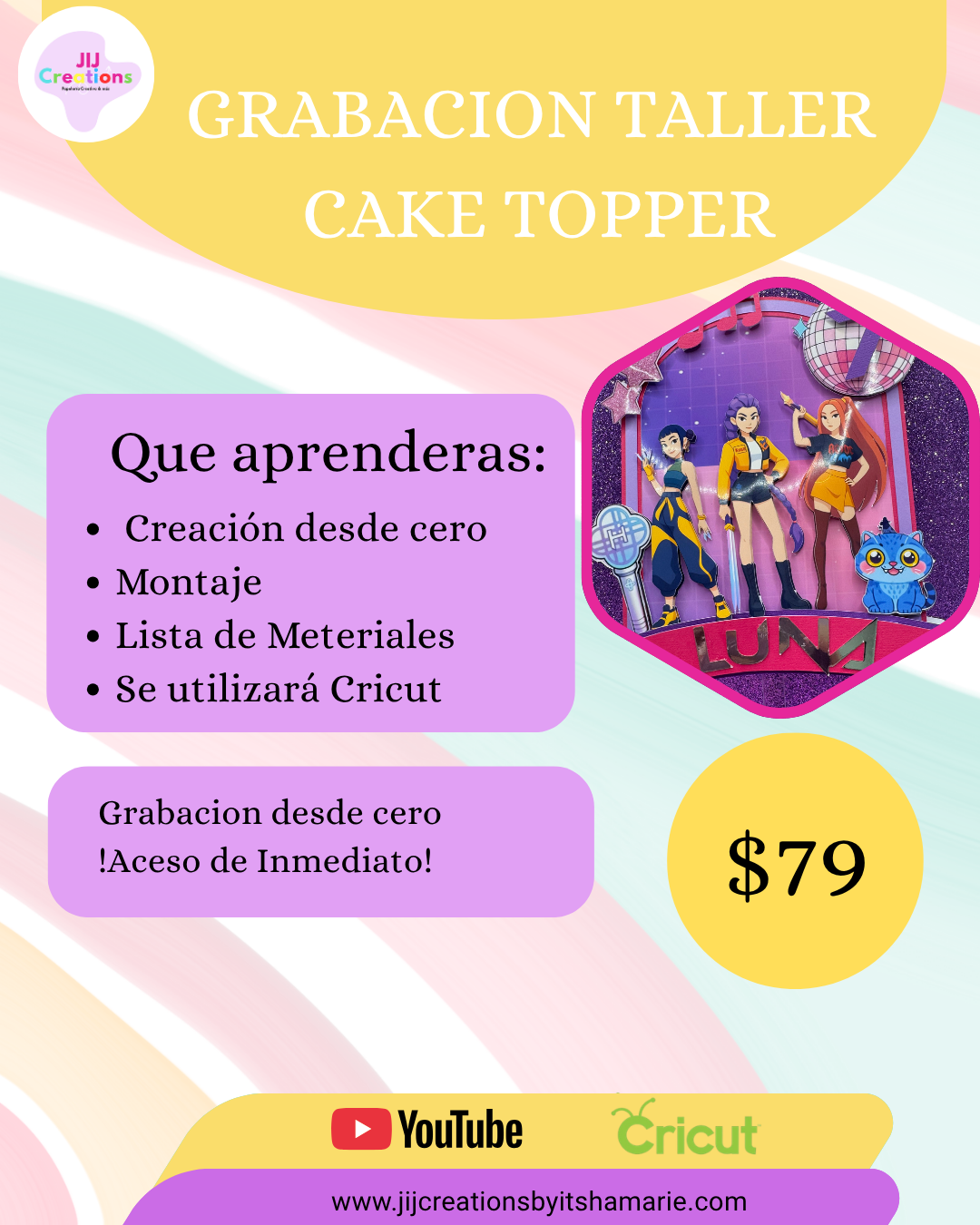 GRABACION TALLER CAKE TOPPER CON CRICUT