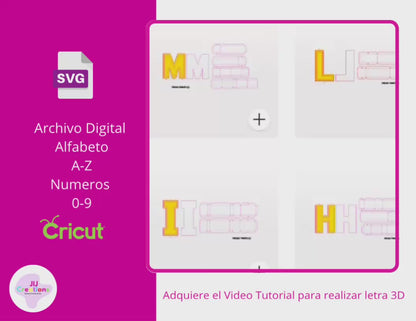 Plantillas Letras A-Z y Numero 0-9 3D SVG